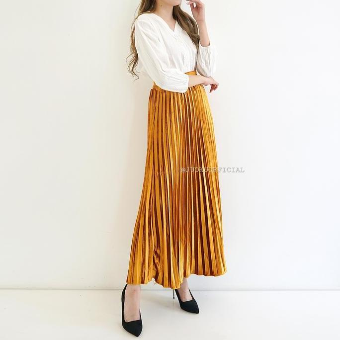 Rok Plisket Bludru / Rok Bludru Premium / Rok Velvet Bludru / Rok Plisket Velvet / Pleated Skirt