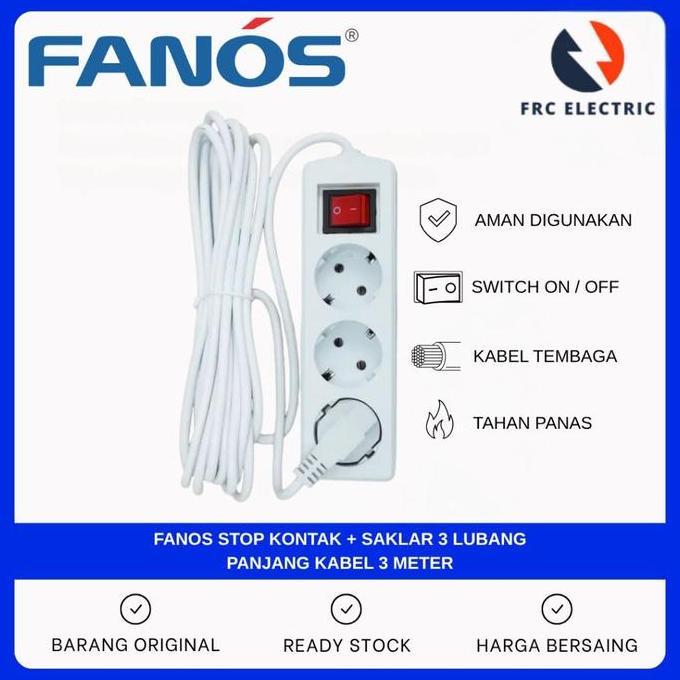 Promo Stop Kontak - Stop Kontak 3 Lubang - Stop Kontak Kabel - Stop Kontak Arde - Terminal Listrik 3