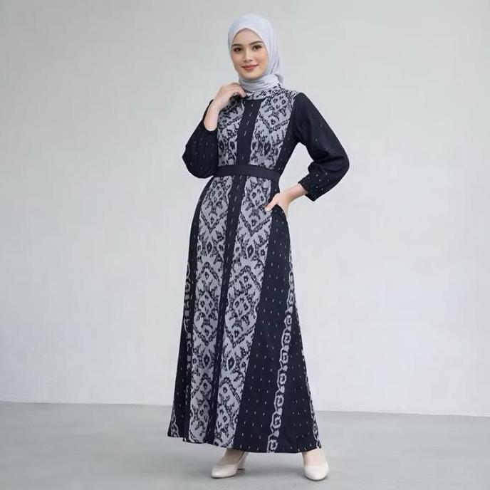 READY STOCK!!! Set couple keluarga, Belvia dress kemeja tenun, seragam keluarga, Belvia dress wanita