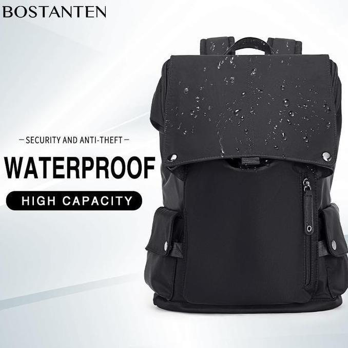BOSTANTEN Tas Ransel Pria Nilon Tas Rekreasi Tas Mahasiswa Berkapasitas Besar