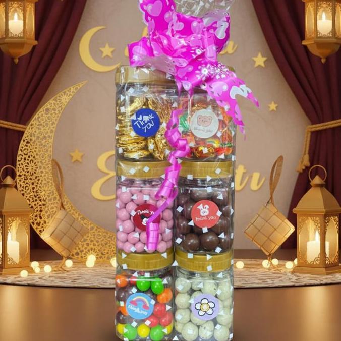 Paket Susun Toples Coklat Lagie, permen sugus, Vanhouten Lagie Mini Pink, Warna, Planet, Febby, Choc