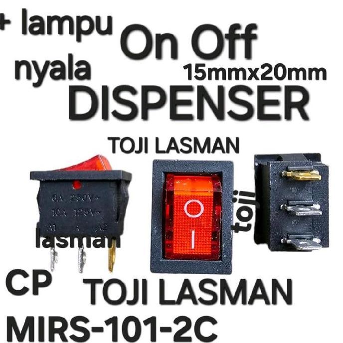Promo ( Swith 3P + Lampu ) Rocker Swit Switch Saklar Daya On/Off Kutub Tunggal ( Single-Pole Rocker 