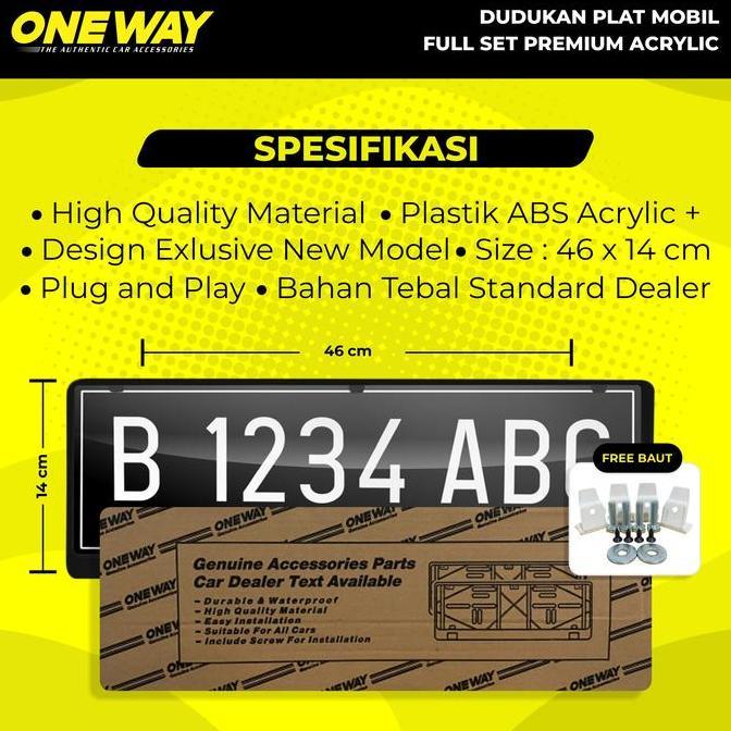 BMW X1 X2 X3 X4 Tatakan Dudukan Plat Nomor Mobil Akrilik Mika ONEWAY