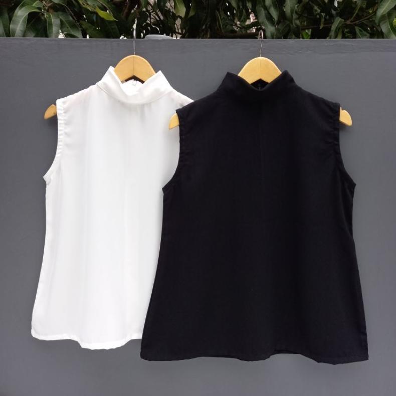 Bayka - Inner Turtleneck Sleeveless Tanpa Lengan Flowy Daleman Basic Manset Buntung Atasan Pendek Wa