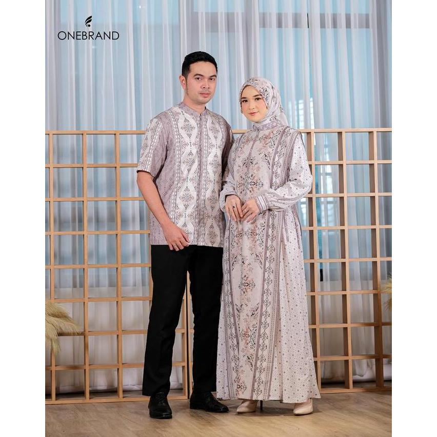 ONEBRANDHIJAB - GIZHARA Taupe sarimbit keluarga lebaran couple baju muslim ibu ayah anak perempuan l