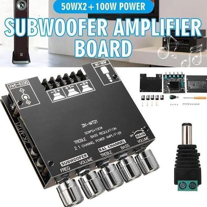 Grosir Zk-Tb21/Zk-Mt21 Audio Stereo Bass Power Amplifier Board  Bluetooth 5.0 50Wx2+100W Amplifier M