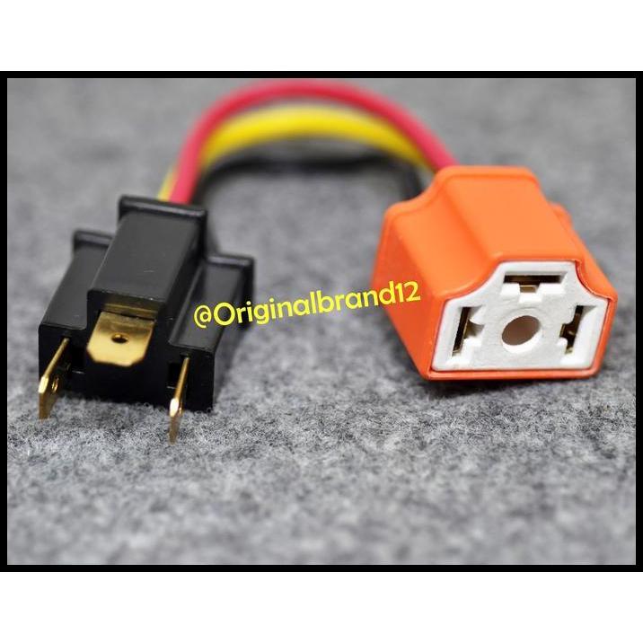 DISKON SOKET SOCKET ADAPTOR CONVERTER LAMPU H4 FEMALE KE H4 MALE