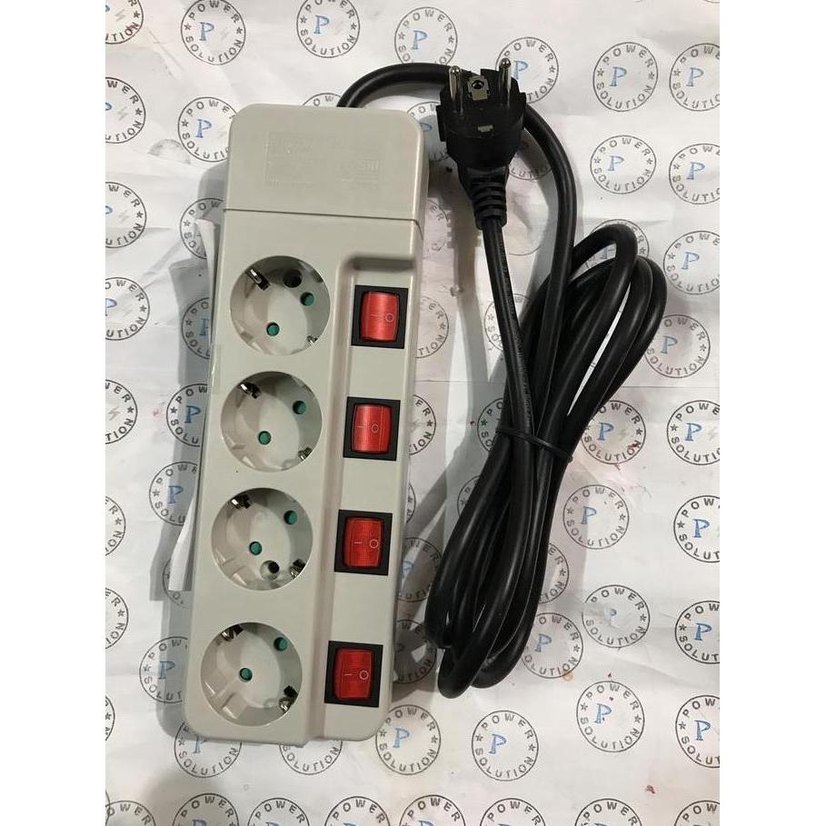 Pdu Stop Kontak 4 soket + switch + Kabel 16A-250V 2M Murah