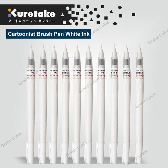 Kuretake Zig Cartoonist Brush Pen - White Ink