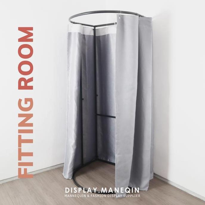 Kamar Pas Fitting Room Premium Bongkar Pasang Portable FREE Gorden dan Gantungan Pakaian