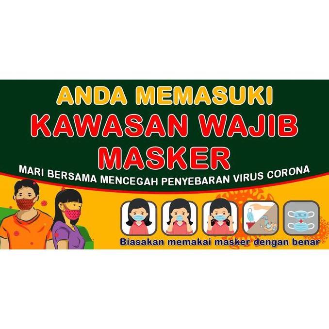 BANNER FLEKSI 2X1 KAWASAN WAJIB MASKER