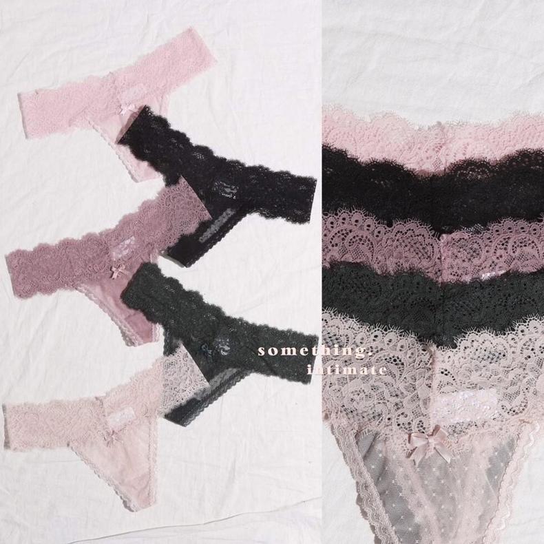 Terbaru Vs The Lacie Solange Floral Lace Panty Underwear / Sexy Panties Lingerie Semi Thong Gstring 