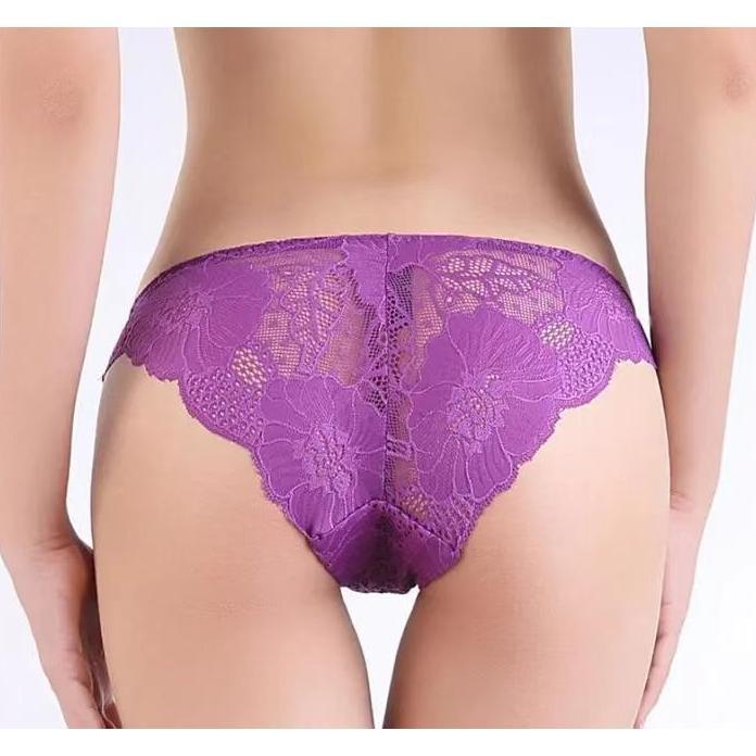 New Ata Fun Sexy Transparan Renda Celana Ukuran Jumbo Hot Low Waist Open Crotch Celana Dalam Seksi L