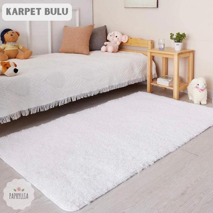 HARGA TERBAIK - Karpet Bulu Rasfur Karpet Lantai Tebal 200x100cm Antislip +Busa