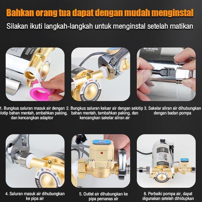 Murah Reaim Pompa Pendorong 100W Otomatis Pompa Booster Penguat Tekanan Air Booster Pump 100W Aliran