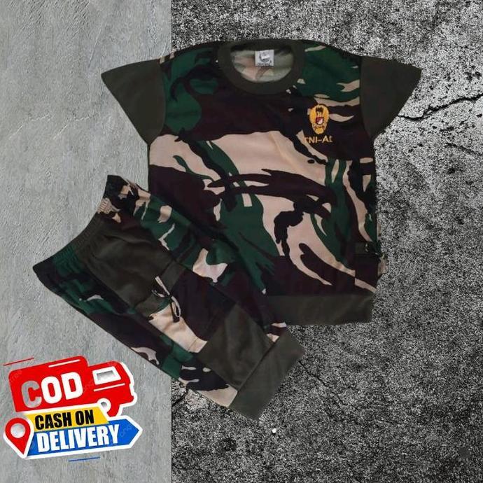 setelan kaos anak pendek perempuan loreng malpinas/kaos anak perempuan loreng army Fashion Motif