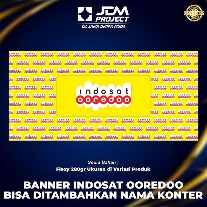 JDM Project - Banner / Spanduk Backdrop Dinding Konter Indosat Ooredoo