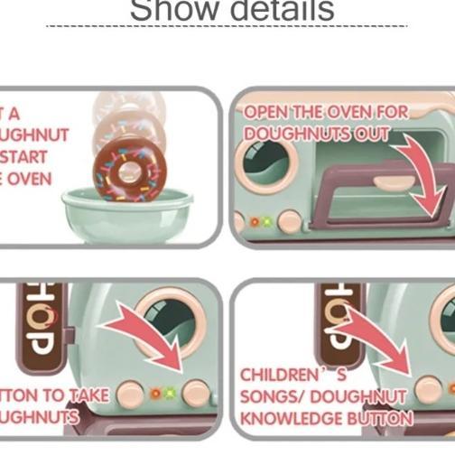 Mainan Edukasi Anak Jual Jualan Kasir Toko Roti Donut Shop Donat Ice Cream Permen Es Krim Mini Candy