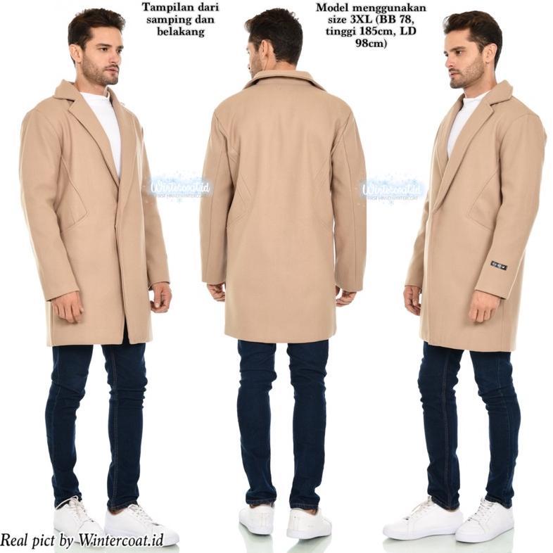 promo raffi men wool coat l-9xl mantel pria import hangat jaket cowok korea panjang big size jumbo w
