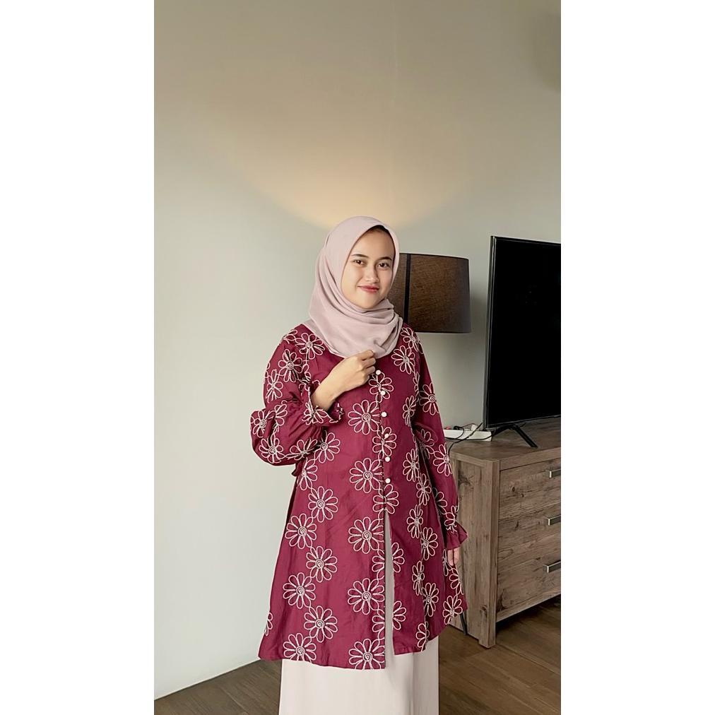 OFFICIAL FYLA Tunik Vest Bordir Motif Etnik Aesthetic Cardigan etnik katun Kardigan bordir KEKINIAN