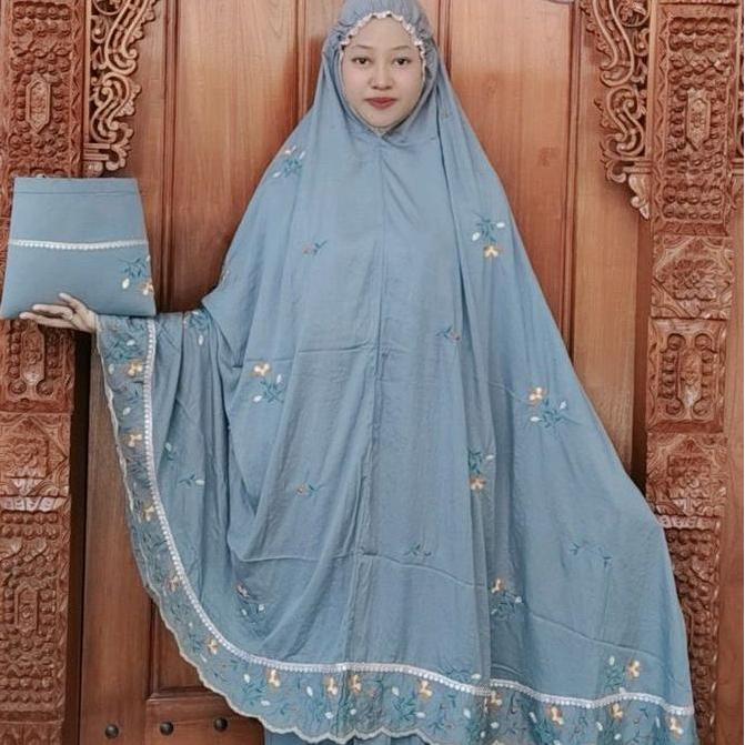 MUKENA PUTUSAN DEWASA BAHAN RAYON TWILL MOTIF IRIS