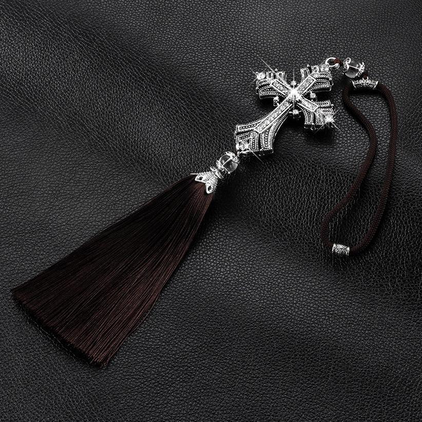 Sale Gantungan Salib Mobil Kristen Car Pendant Christ Cross Hanger Silver Car Crystal Cross Pendant 