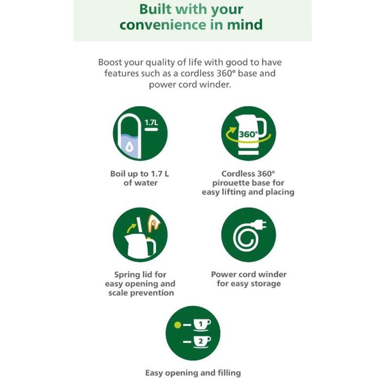 BESTPROMO Philips Electric Kettle HD9316 Stainless steel Teko listrik stainless Philips Viva Collect