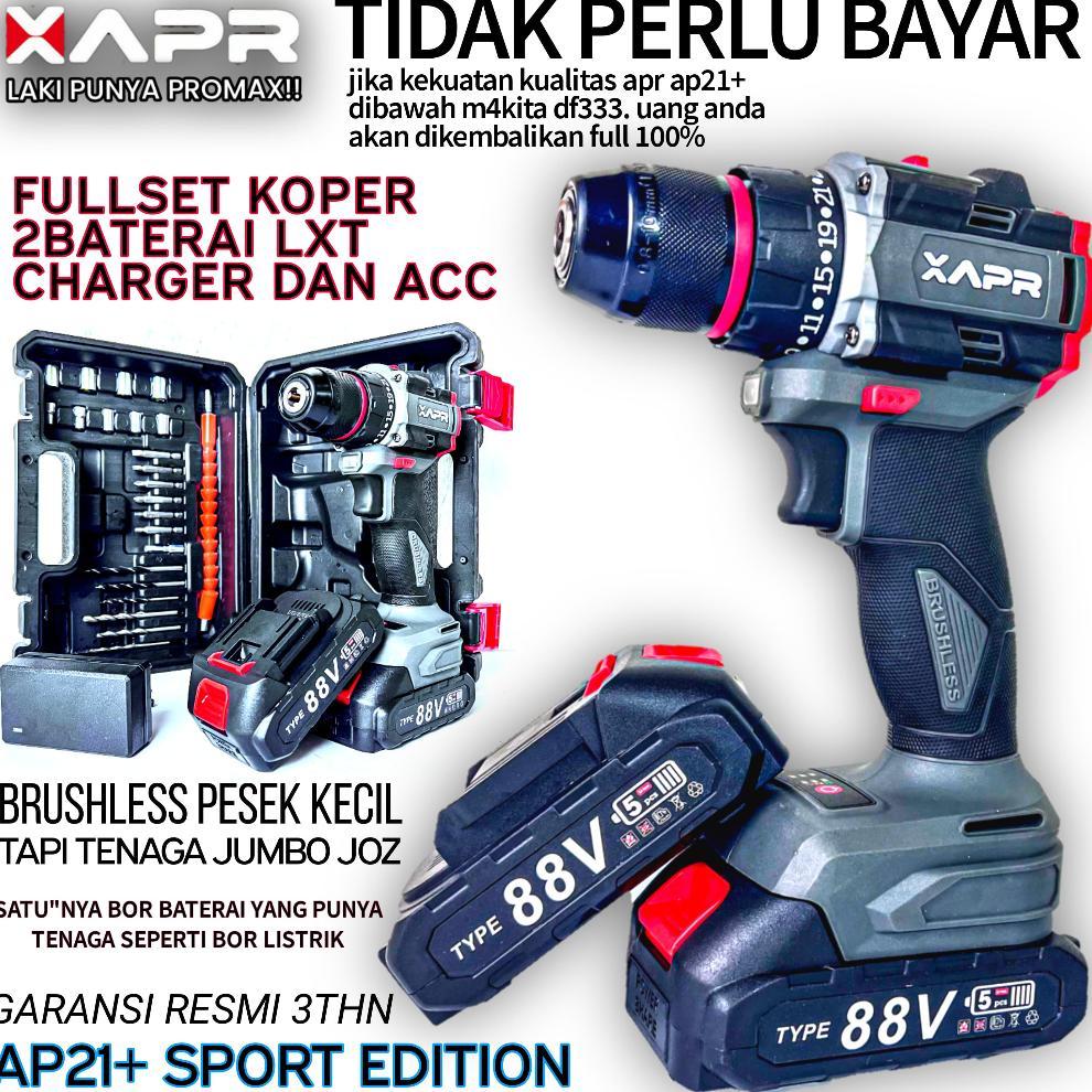 Maktec Cordless Bor Baterai Garansi 3Thn Yg Redy Apr Japan Ap21+ Bor Cordless Drill 10Mm Tanpa Kabel