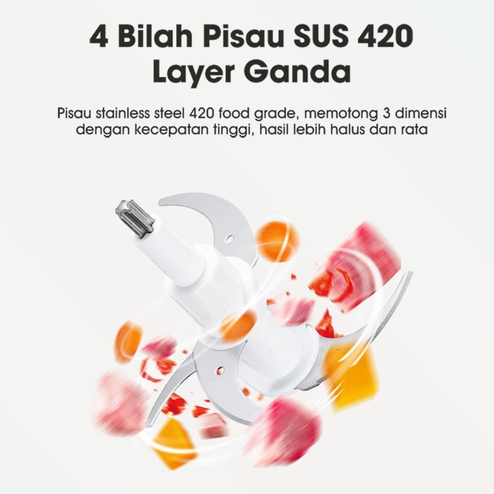 NEW SAMONO Food Chopper 2.5L Multifungsi chopper bumbu dan daging chopper kaca chopper low watt samo