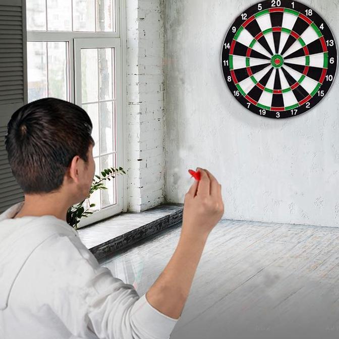 FEWRITZ Dart Board Safety Set Game ROX Original Dua Sisi Dart Game Dart Board 17 Inch Dart Board Dew