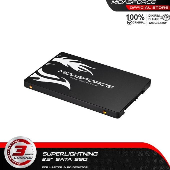 SSD 512GB Midasforce Superlightning SATA 3 6GB/s untuk Laptop dan PC SATA III Internal Storage pengg