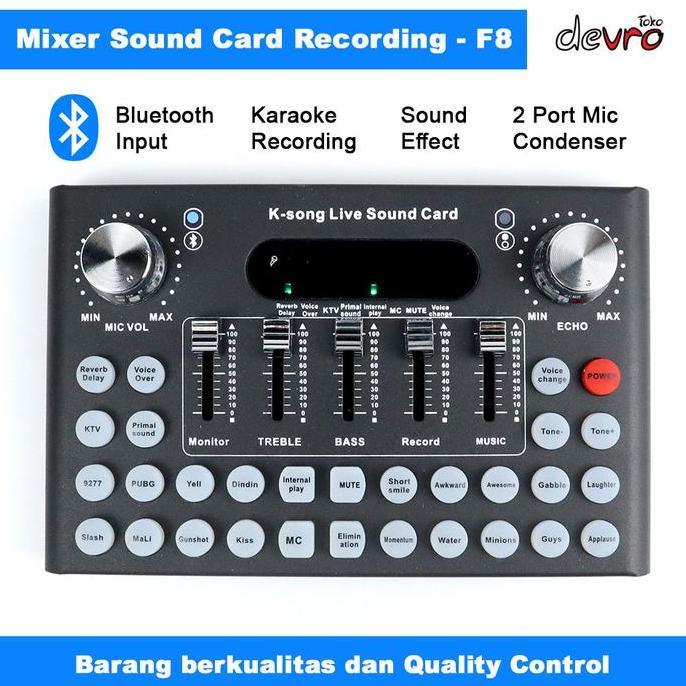 SASGIVER Sound Card F8 Mixer Amplifier Live Broadcast Recording - Woopower F8