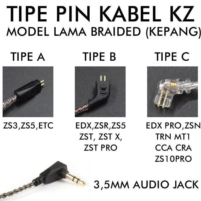Odio- [Original] Kabel Kz Cable Kz With Mic Kz Zsn Pro X Kabel Kz With Mic