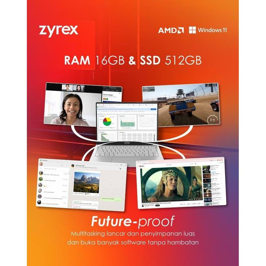 ZYREX D-TECH PRO V1 RYZEN 5 6600H 16GB 512GB W11 14.0FHD IPS BLIT LAN 1Y