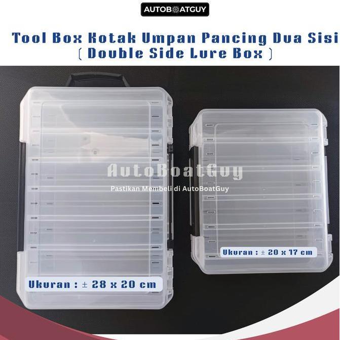 Tool Box Kotak Umpan Pancing Dua Sisi ( Double Side Lure Box ) Bening