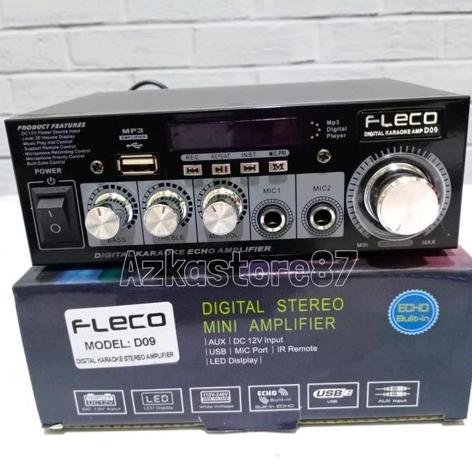 Amplifier Fleco D09 - 600 watt - Bluetooth Karaoke - Radio FM Amplifier flevo 198A Ampli