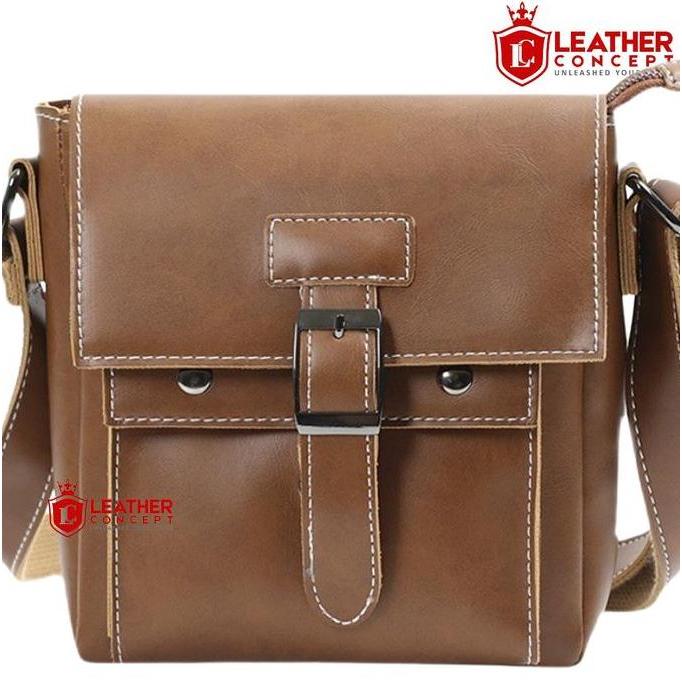 Cod,Bisa- Leather Concept Bellagiohitam Tas Selempang Pria Kulit Tas Kulit Pria Kecil Tas Jalan Bell