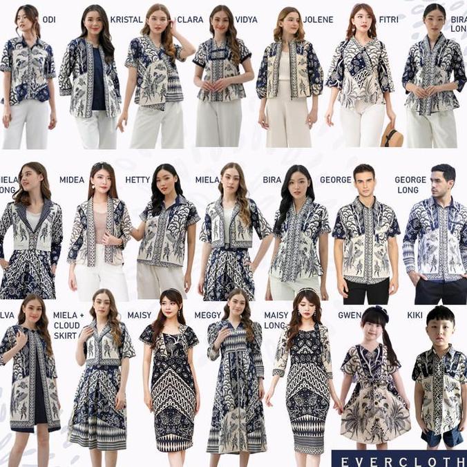 Hadirpopuler- Evercloth Refa / Rani Long Dress Wanita Batik Couple Modern Dress Batik Modern
