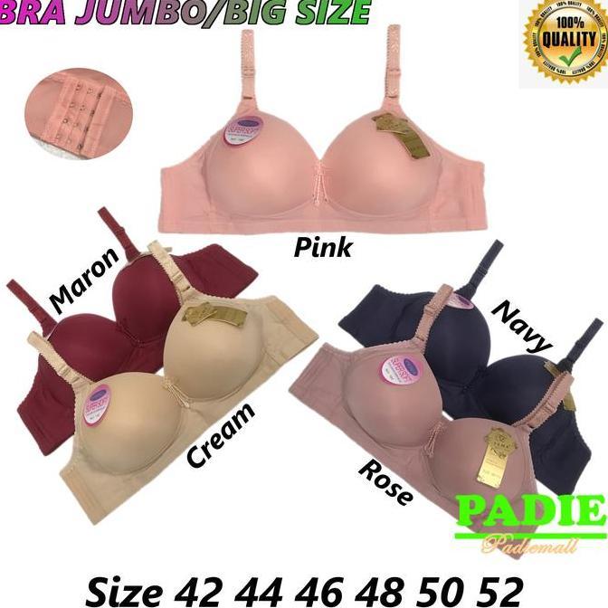 Wkwkwk- Bh / Bra Wanita Cewek Jumbo/Big Size Fema 180/338 Cup Besar Dan Busa Sedang Tanpa Kawat Kait