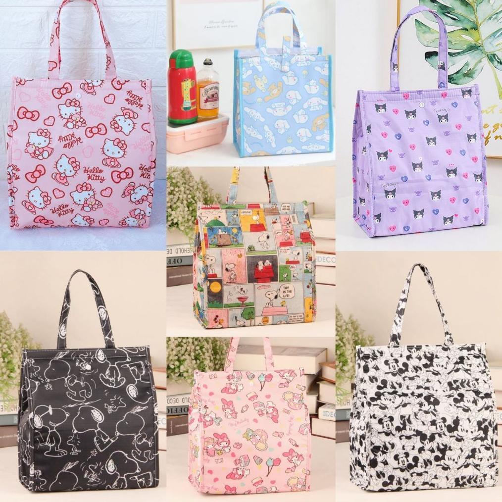 Lunch Bag Tas Bekal Anak Dewasa Thermal Kuromi Melody Snoopy Hello Kitty Pooh Cinnamoroll Mickey Mou