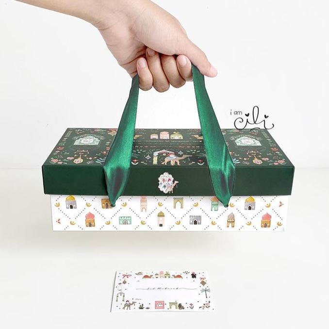 Newstockcik- (Box 24 X13.4 X 7.5Cm Lebaran)Kotak 2 Toples 112 / Kue Setengah Loyang