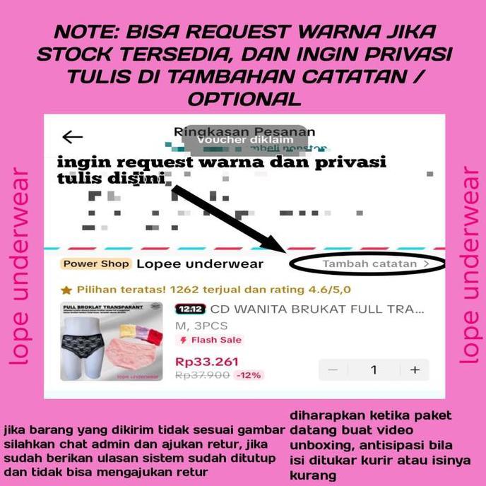 Wkwkwk- Paket 3Pcs Cd Wanita Missili Renda Transparan Bagian Depan Super Premium - Dalaman Wanita De