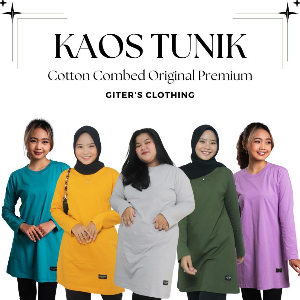 Kaos Tunik Giter - Kaos Tunik Jumbo Ld 120 - Tunik Kaos Oversize ( Army Lilac Tosca Mustard Abu ) Pr