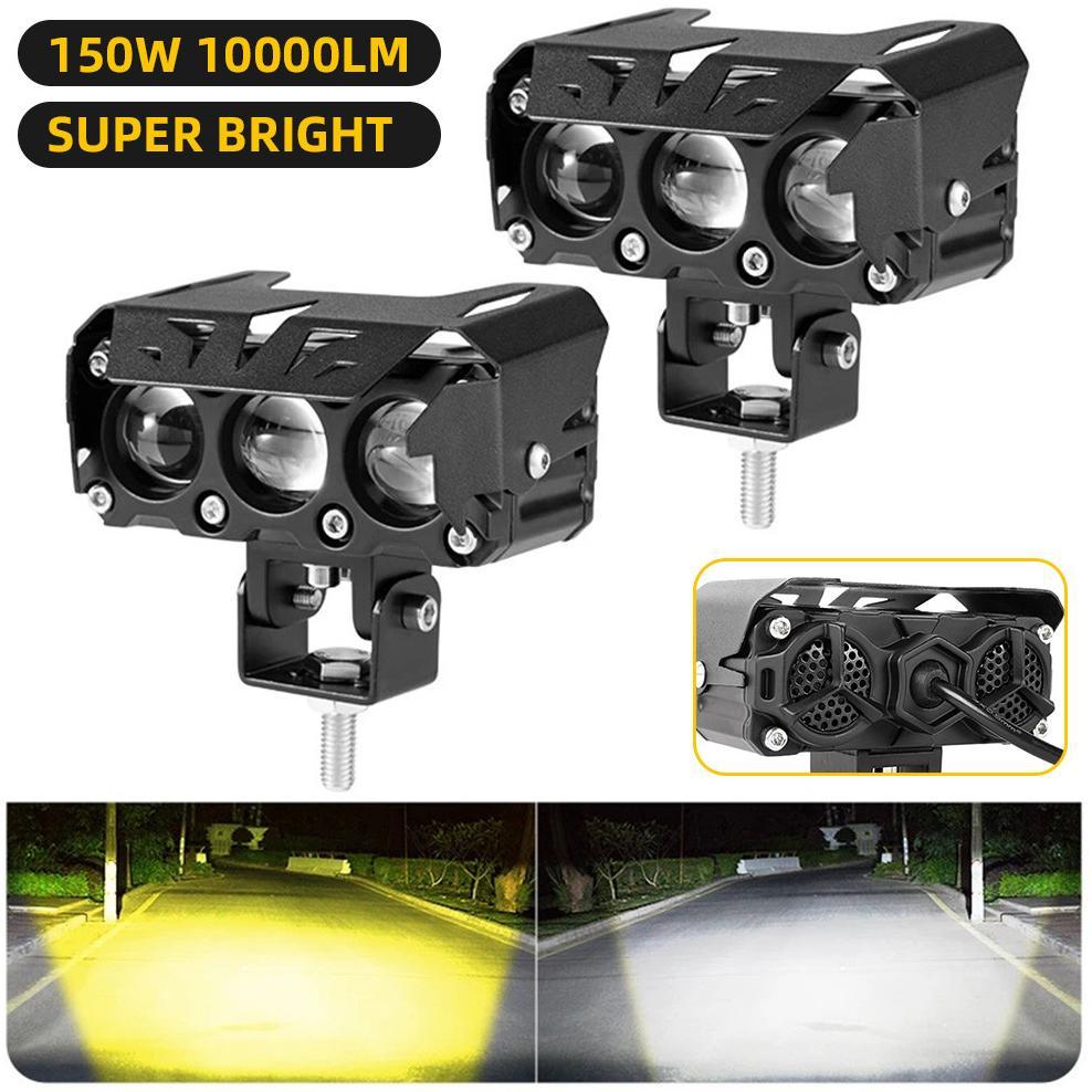 Grade Ori Lampu Tembak Led Laser 2 Warna/Hi Low 150 Watt Putih Kuning Lampu Tembak Motor Mobil Ada K