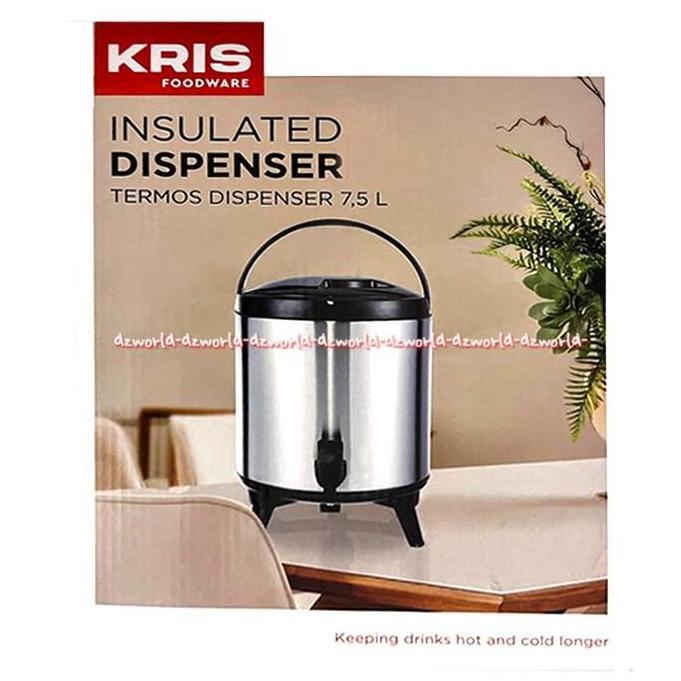 Kris Foodre 7.5L Insulated Dispenser Termos Dispenser 7.5 Litter 1kran Tempat Air Minum Air Panas Di