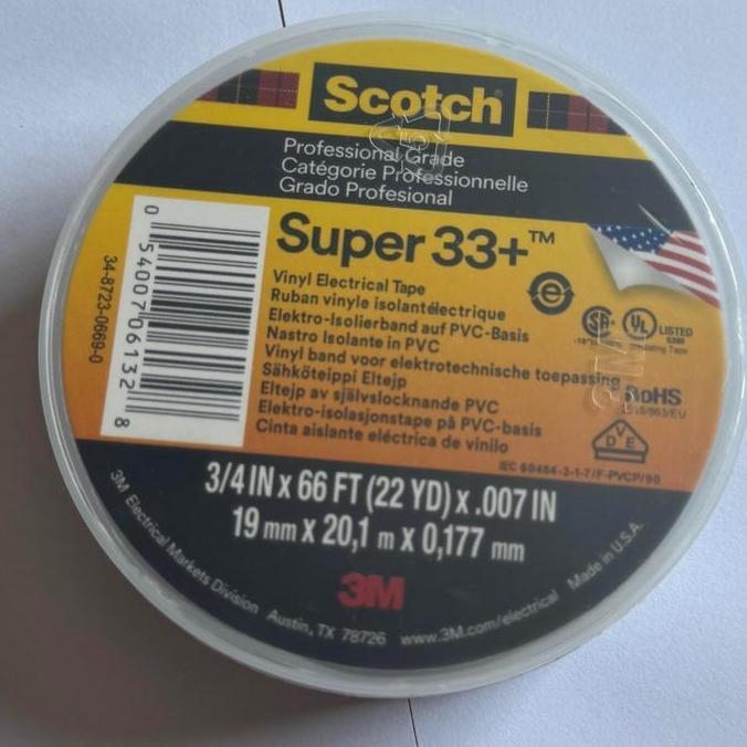 Bst Ready Isolasi Scotch 3M Super 33+ Asli // 3M 33+ // Isolasi 3M 33+ // Isolasi Listrik 3M 33+ // 