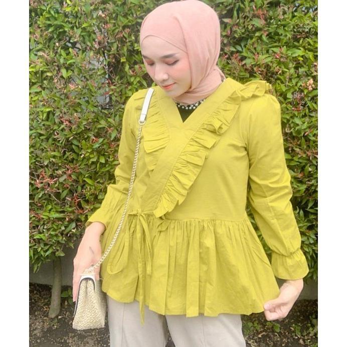 Rx Fashion - Zelda Blouse Katun Twistcone / Fashion Wanita Muslim - Pn Harga Grosir