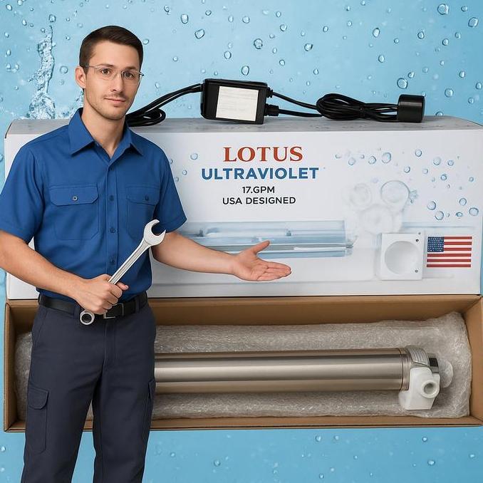 Lampu Ultraviolet UV Lotus 8 gpm untuk air isi ulang/RO Sterilizer Air Minum Tabung Sinar Ultraviole