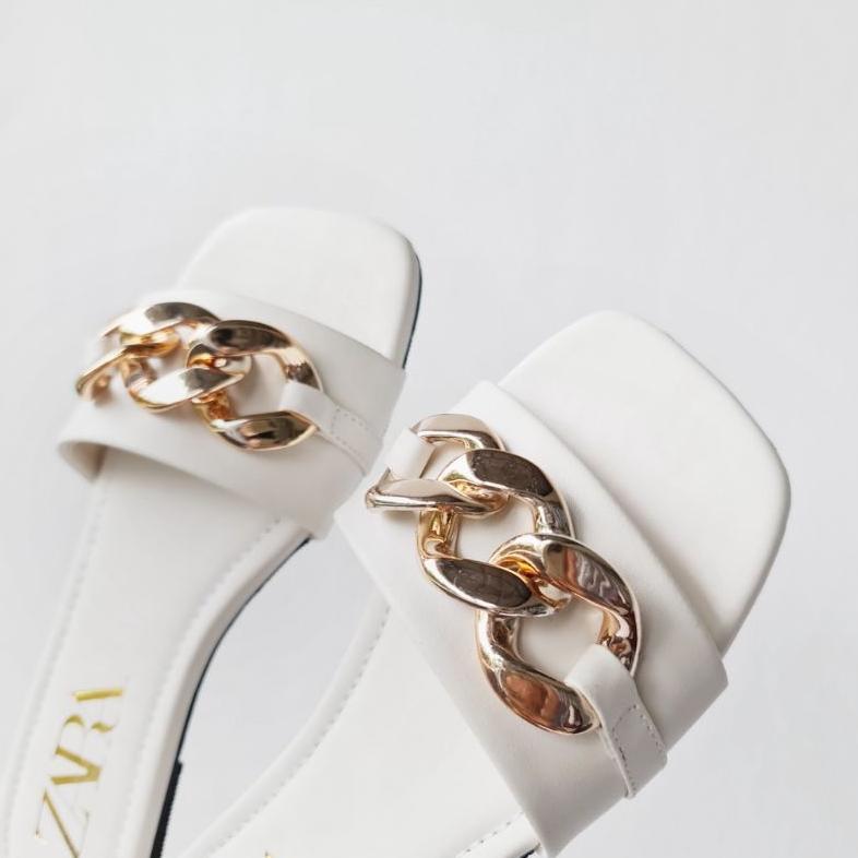 Recommended Sandal Flat Zara Sandal Zara Teplek Sandal Zara Wanita Terbaru Motif Rantai