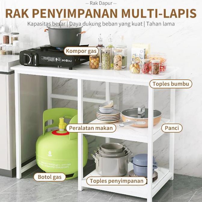 [PROMO ]Rak Dapur Meja Kompor Gas 2 Tungku Susun Minimalis Serbaguna Tempat Penyimpanan Panci Magic 